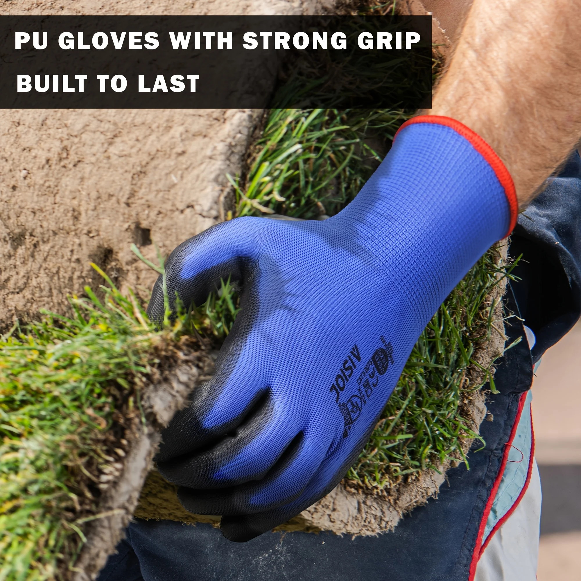 Breathable Abrasion-Resistant Gardening Gloves - 24 Pack (12 Pairs)