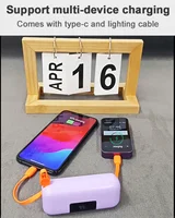 M&W Mini Power Bank 5000 mAh Compact Battery with Fast Charging - Built-in USB Type-C and Lightning Connectors 2