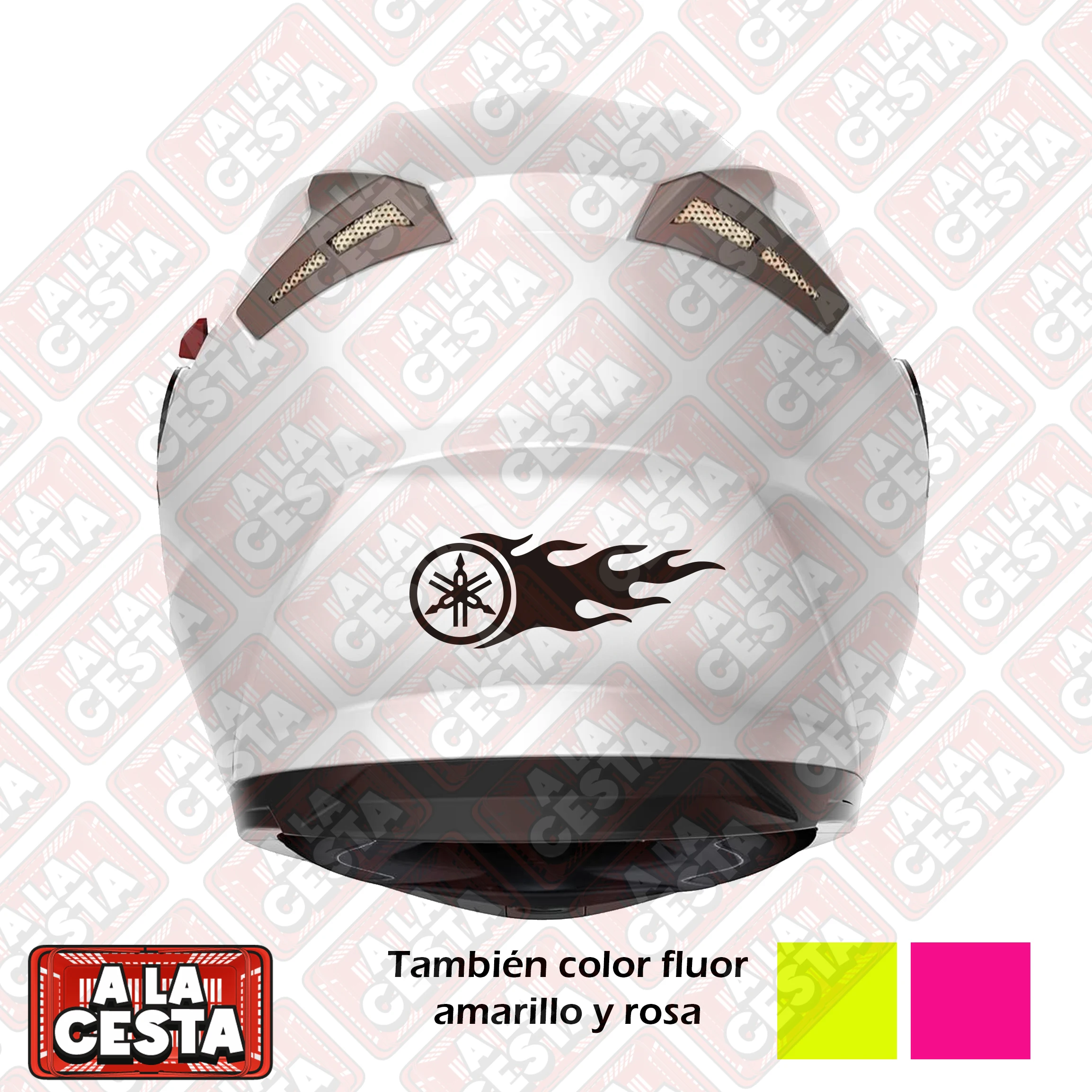 Confezione Set 2 Pezzi 2X1 Yamaha Fire Moto Adesivi Adesivo Vinile Decorativo Personalizzato Per Moto Biker Bici Da Corsa Casco Moto, Divertente Origi