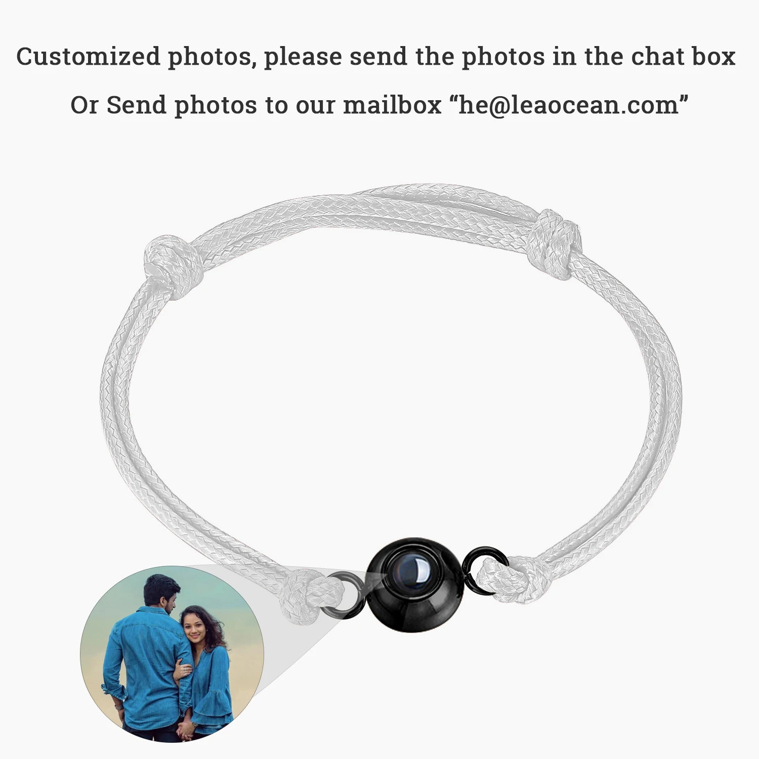 Personalized Circle Photo Projection Bracelet Couples Christamas Day Gift Custom Jewelry Birthday Lover Family Memory Keepsake