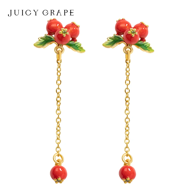 

Hawthorn Tassel Earrings for Women Fashion Statement Trendy Enamel Earrings 2024 Fashion Korean Wedding Romantic Jewelry