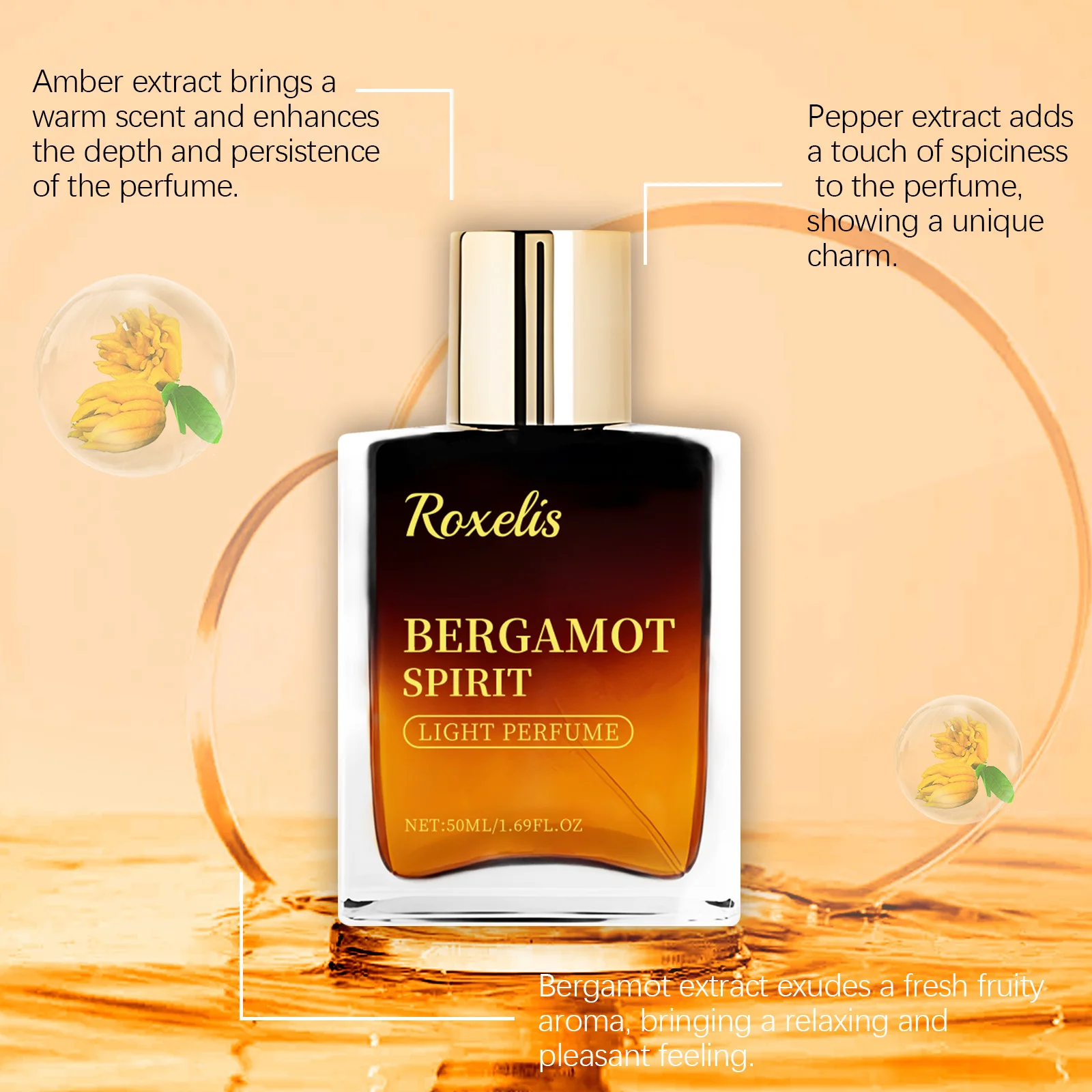 Roxelis Bergamotte Eau De Cologne Mit Natürlicher Zitrusduft Note_voghion.com