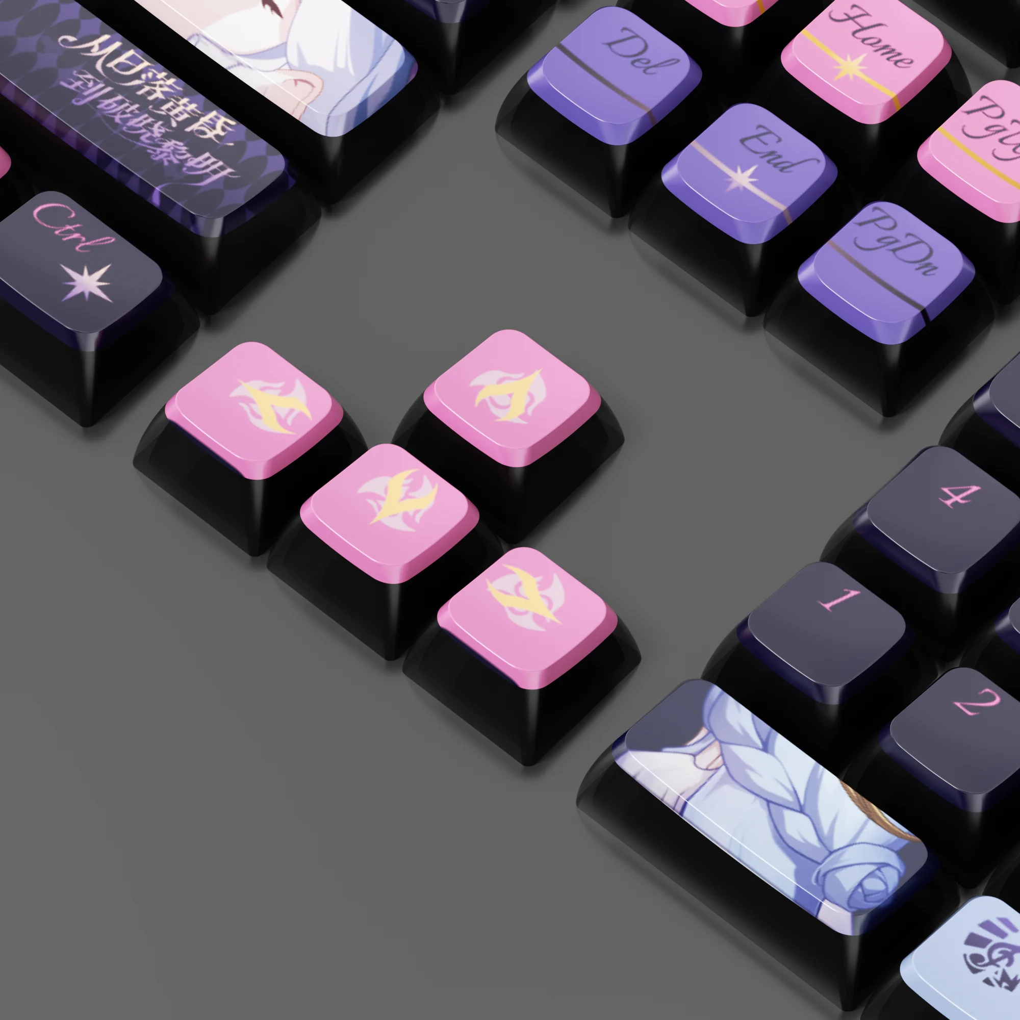 Robin-Themed 118-Key Keycap Set with Four-Sided Translucent Design and Dye-Sublimation Finish