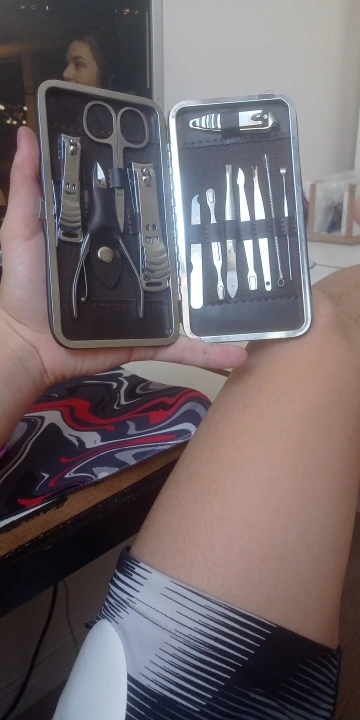 Kit Cortador De Unha Manicure Portatil Estojo Pinca Tesoura photo review