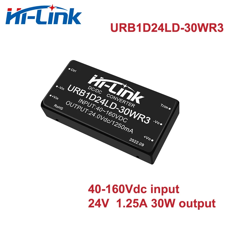 Hi-Link Original 30W 5V/12V/15V/24V 40-160Vdc URB1D05LD-30WR3 URB1D12LD-30WR3 URB1D24LD-30WR3 DC Power Converter Module