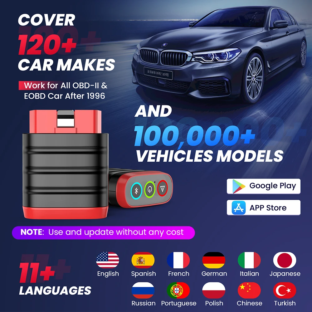 THINKCAR ThinkDiag Mini Automotive OBD2 Scanner Car Diagnostic Tools OBD Code Reader All System Diagnosis Lifetime Free Updater 4