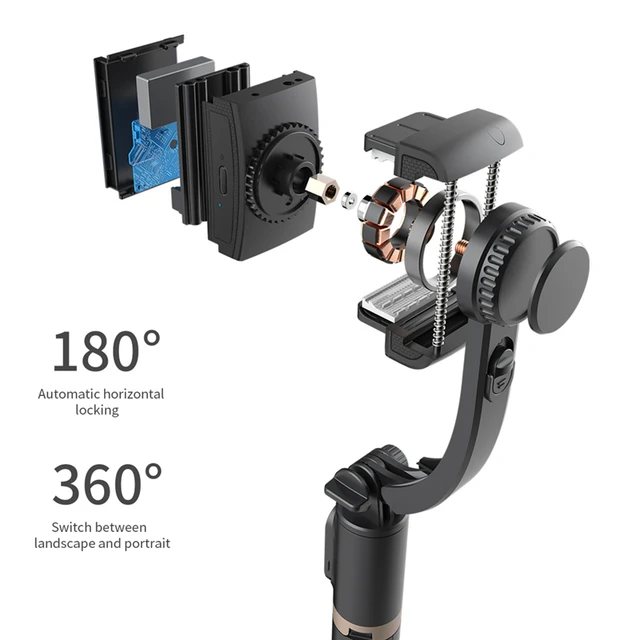 Roreta 2023 NEW Gimbal Stabilizer Selfie Stick Foldable Wireless Tripod with Bluetooth Shutter Monopod for IOS Android 3