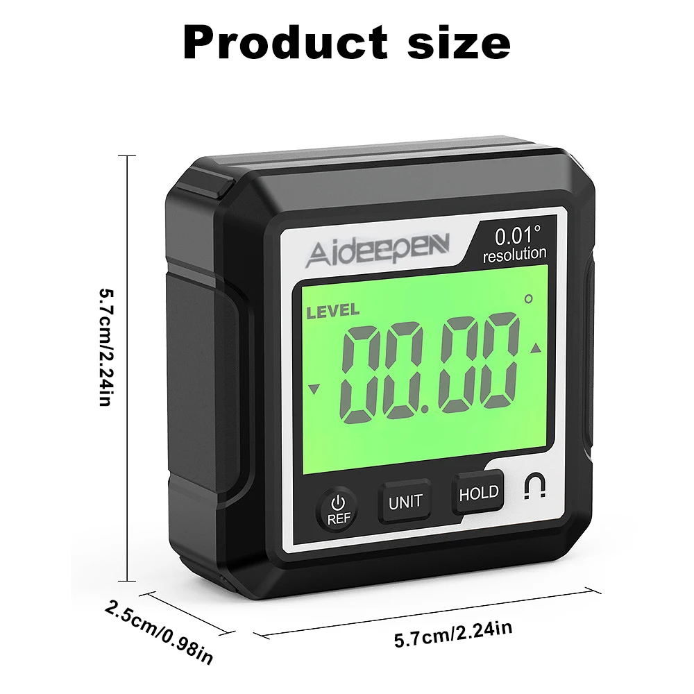 Digital Level Box Protractor Angle Finder 90 Degree Digital Protractor Angle Measure Inclinometer Magnetic Based Backlight
