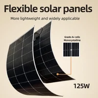 Panneaux solaires monocristallins flexibles 250W 18V (125W*2) pour balcon, modules photovoltaïques pour caravanes, camping, bateaux et toitures 1