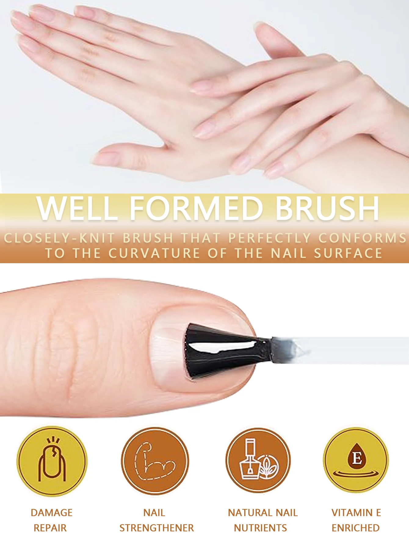 Peelable Vitamin Base Base Gel for Gel Nail Polish, Protect, Strengthen and Repair Nails, Clear Gel, UV LED, Home and Salon