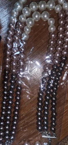 Stranded Beaded Pearls Necklace and Earrings Jewelry Set photo review