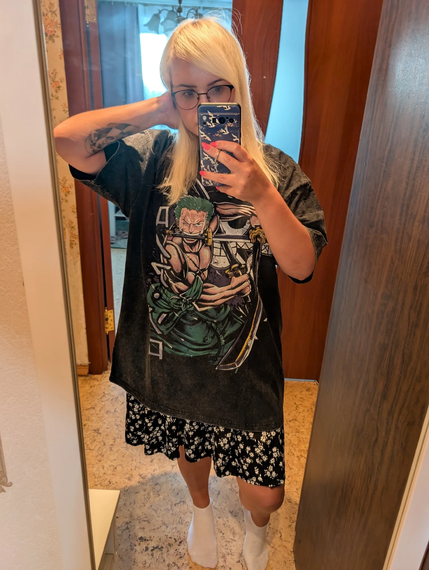 Men’s Casual Oversized Washed Harajuku T-Shirt – Japanese Anime One Piece Graphic Tee