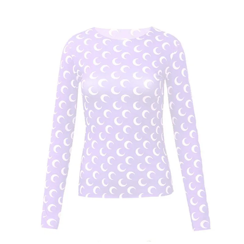 Women Gotoola Star Marine Moon Long-Sleeved T-shirt 4