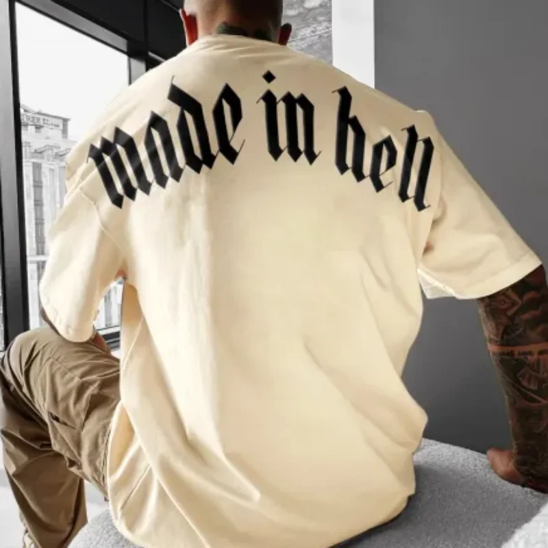 Popular 3D printed men's T-shirt with casual and comfortable style, trendy and oversized street style, hell made printed T-shirt 2