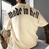 Popular 3D printed men's T-shirt with casual and comfortable style, trendy and oversized street style, hell made printed T-shirt 2