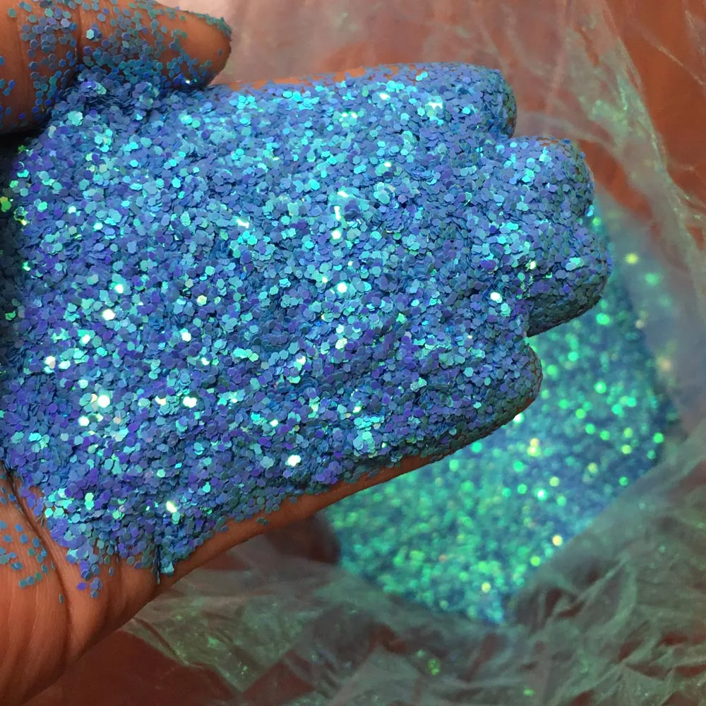 10g/Pack Iridescent Glitter 1mm Bright Tumblers 1/24 Sparkly Unicorn Nail Art Sequins Hexagon Color Shifting Flakes Powder Craft