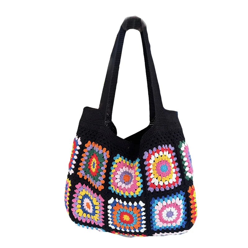 crocheted black handbag - Gem