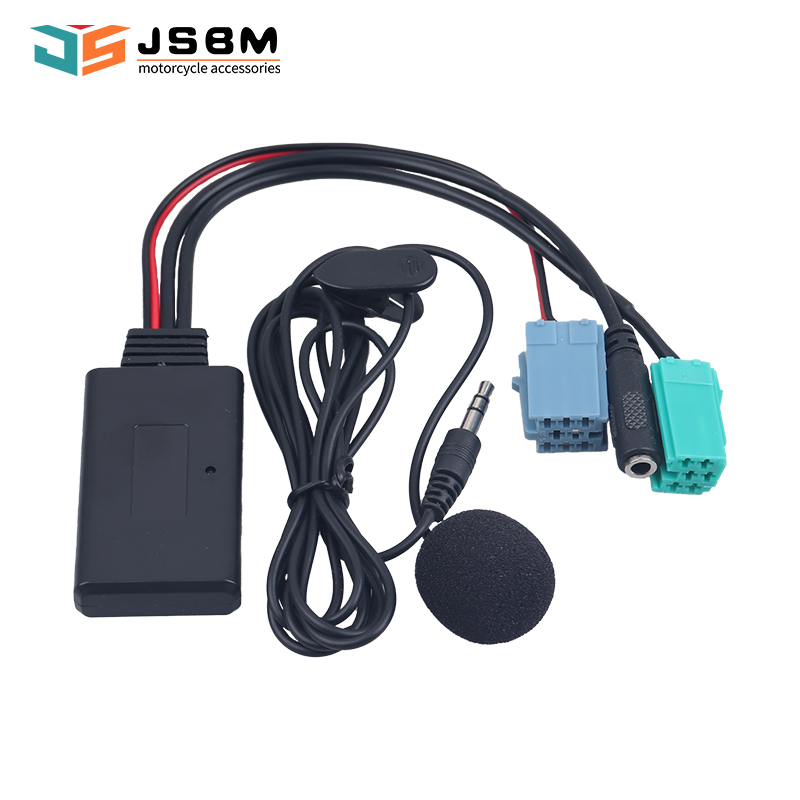 JSBM Car Bluetooth Aux Adapter With MIC Handsfree Microphone Cable For Renault Megane Espace Kangoo Laguna Updatelist Radio MP3