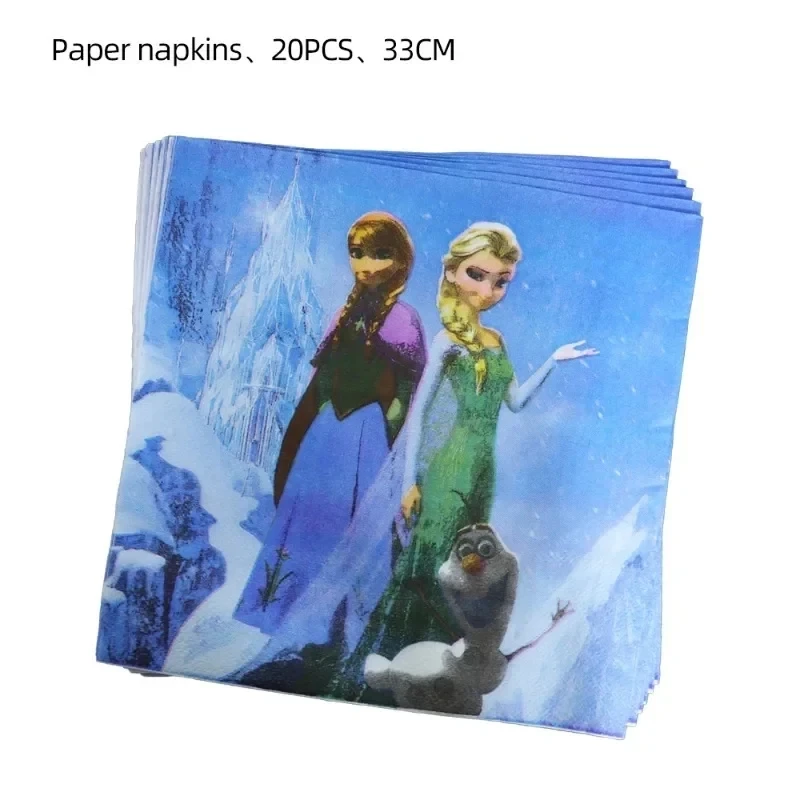 Birthday Party Supplies Disney Frozen Birthday Party Elsa Anna Disposable Tableware Paper Cups Napkins