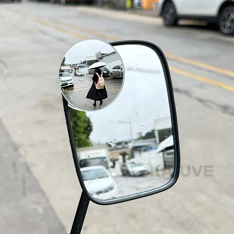 Motorcycle Car Blind Spot Rear View Mirror Wide Angle Adjustable Small Round Mirror 360° Rotation Reverse Auxiliary Rearview 5