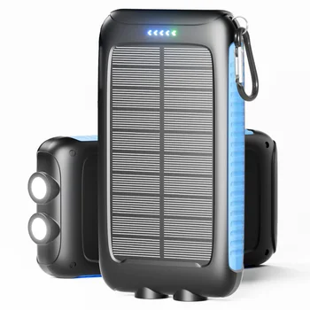 38800mAh Solar Power Bank Portable Charger with Dual USB, Fast Charging, Waterproof, LED for Outdoor Camping Phones Tablets 1