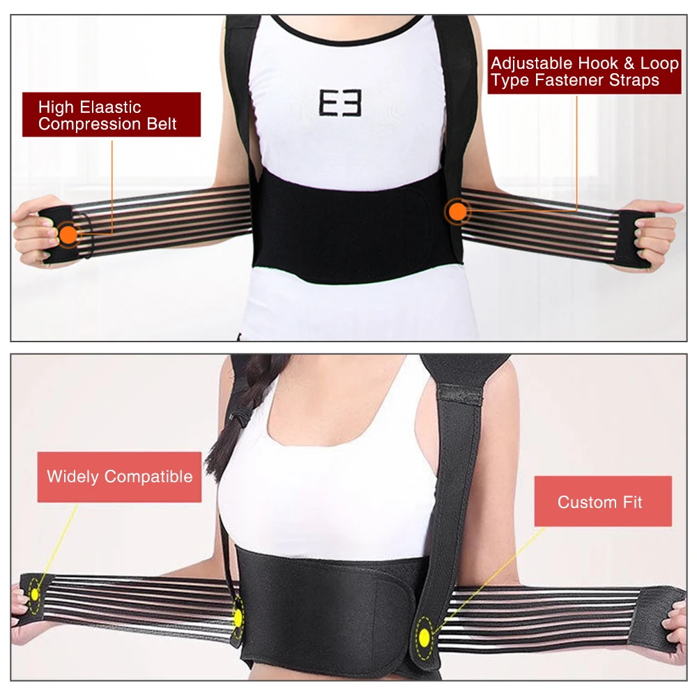 Tourmaline Self-heating Magnetic Therapy Waist Back Shoulder Posture Corrector Spine Lumbar Brace Back Support Belt Pain Relief_voghion.com