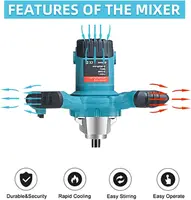 2100 Вт небольшой миксер для краски и покрытия, портативный, 6 скоростей, высокая мощность, ручной электрический миксер для шпаклевки, порошка, цемента, бетона — изображение 2