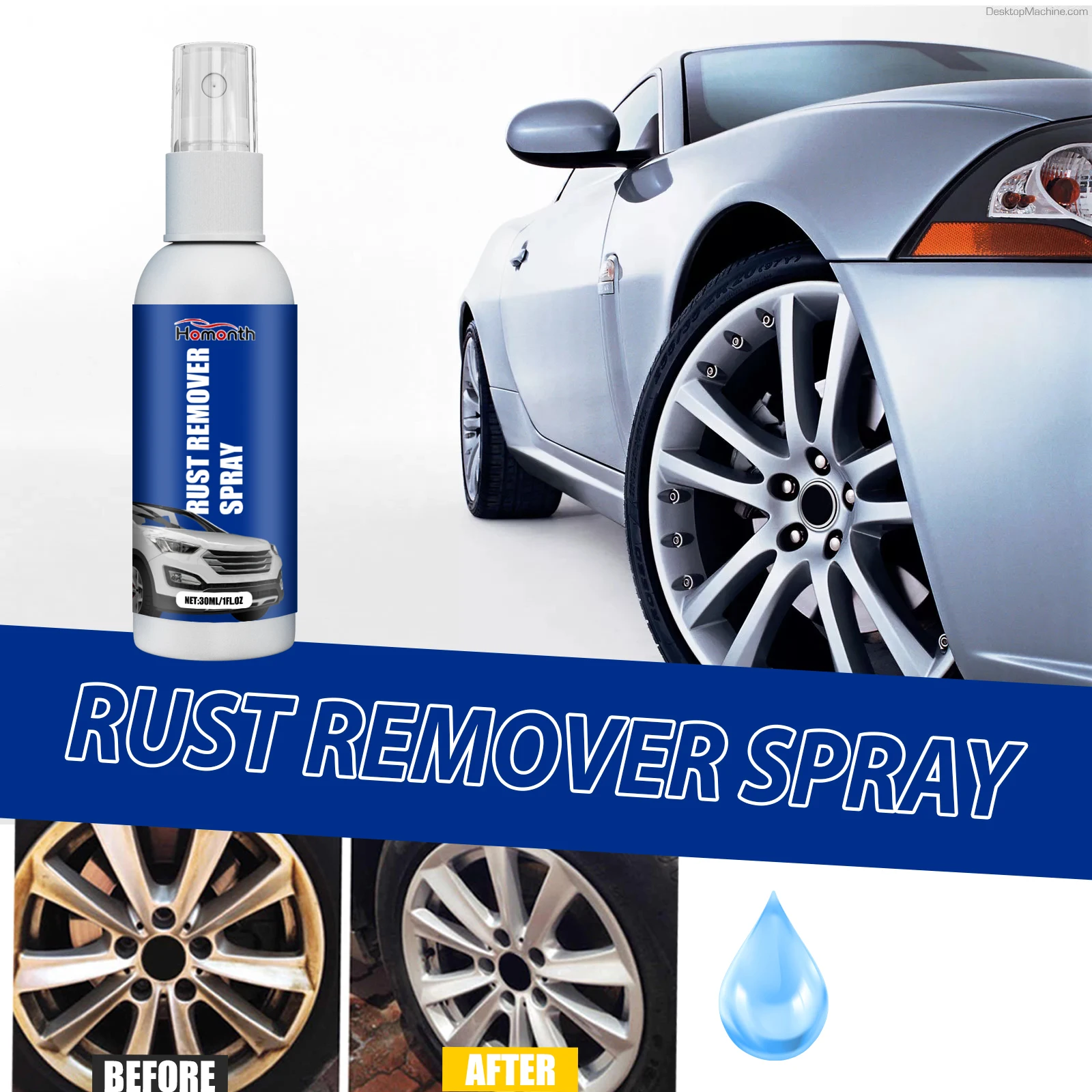 Instant Rust Spray Automotive Tire Retreading Rust Paint Polishing Cleaning Decontamination Multi Functional Rust Remove Spray
