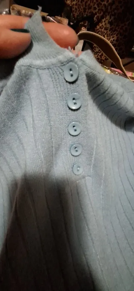 Knitted Women Sweater Button O-neck Pullovers Spring Autumn Basic Sweaters for Female Pullover Slim Solid Bold Stripes Tops photo review