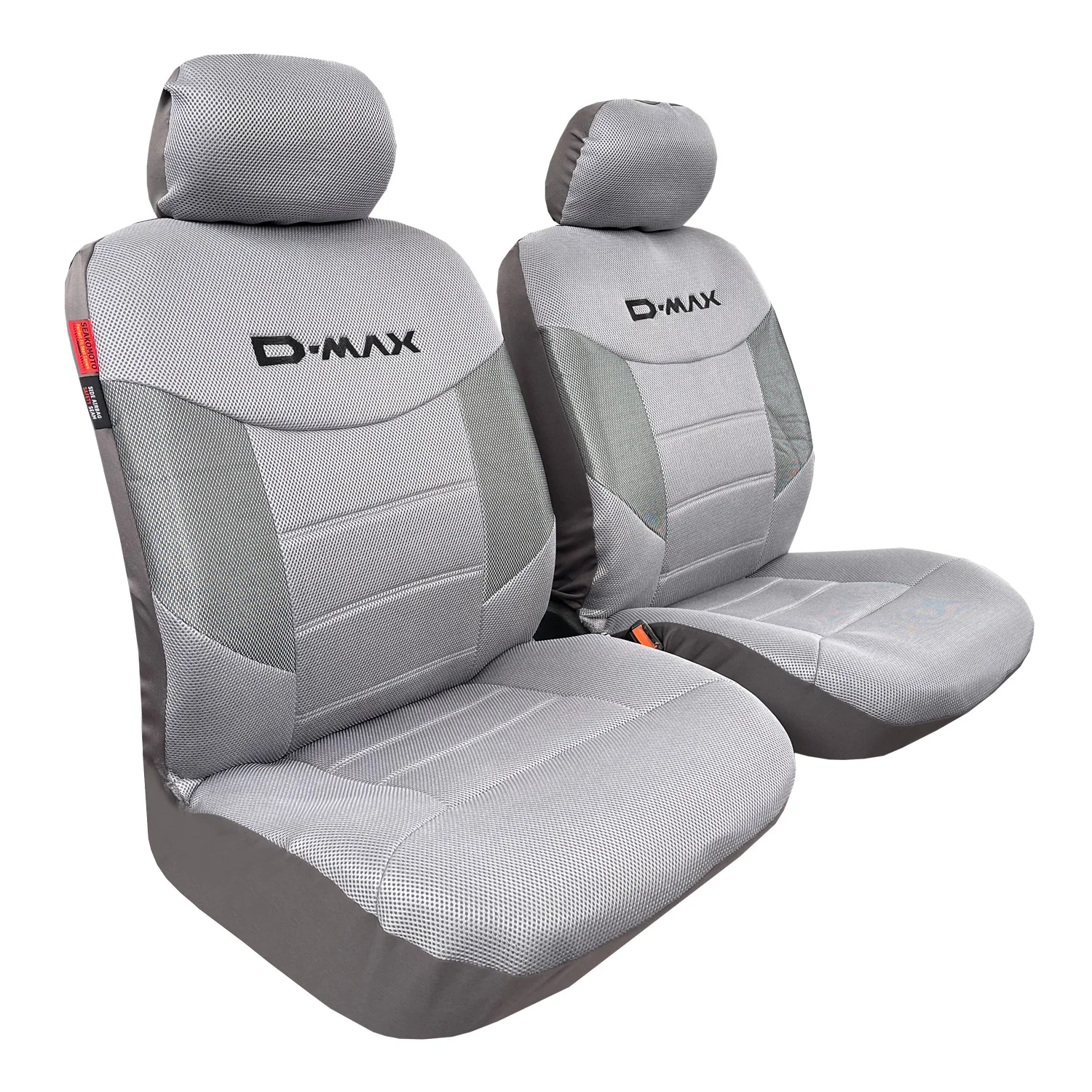 Car Seat Covers For Isuzu DMax DMAX, Carbon Grey Mesh Front Set