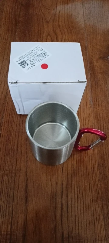 220Ml Stainless Steel Cup for Camping Traveling Outdoor Cup with Handle Carabiner Climbing Backpacking Hiking Portable Cups photo review