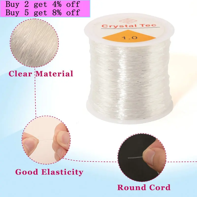 0.5-1.0mm Elastic Cord Beading Thread Stretch String Fibre Crafting Line  For Jewelry Making DIY