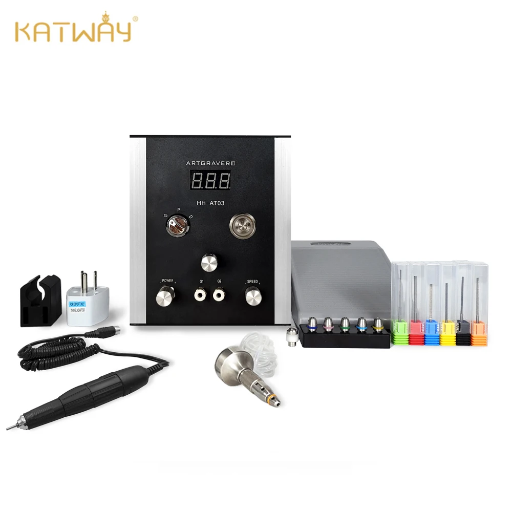 KATWAY Multifunction Pneumatic Jewelry Engraver Air-free Machine Professional Designer Crafts Making Tools HH-AT03