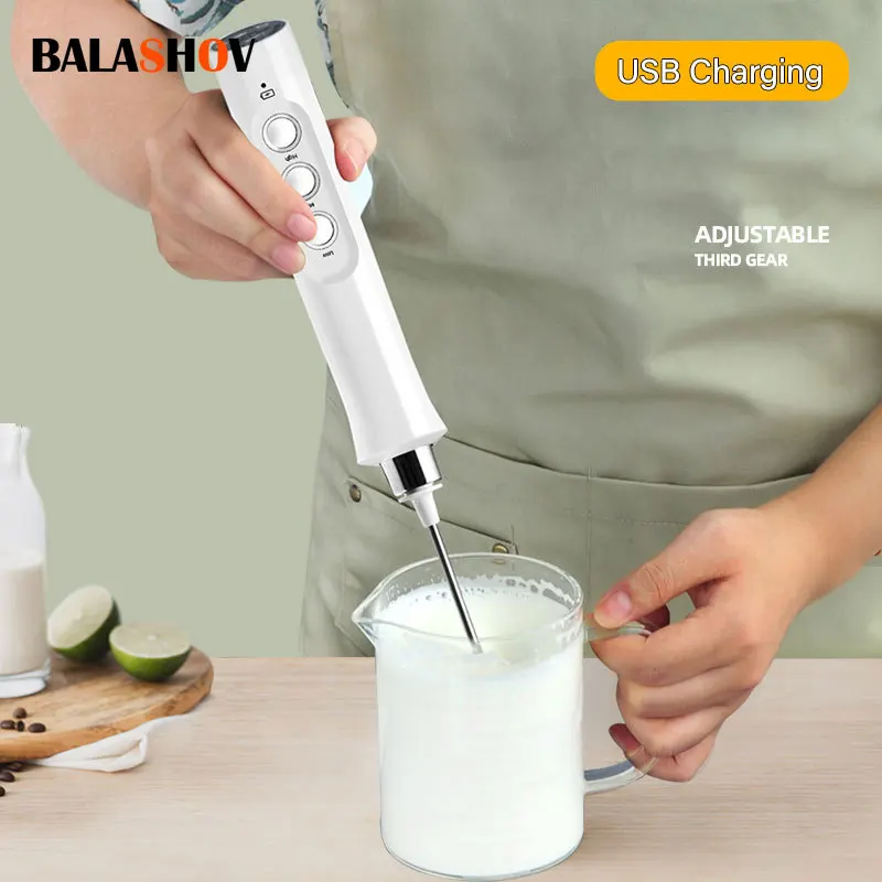 Portable Rechargeable Electric Milk Frother Foam Maker Wireless