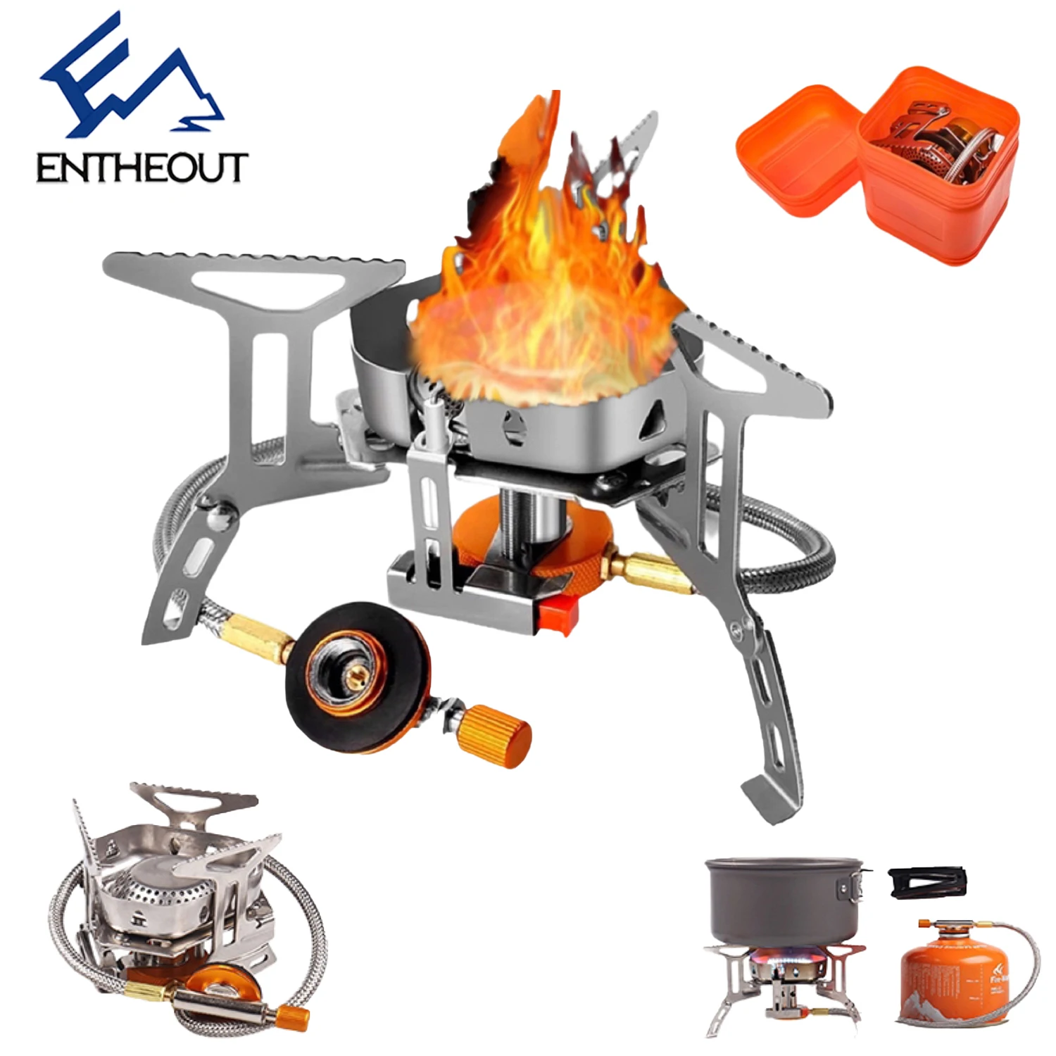 

Camping Gas Stove Outdoor Windproof Portable Burner 3500W Strong Firepower Piezo Lgnition Stove Hiking Travel Survival Equipment
