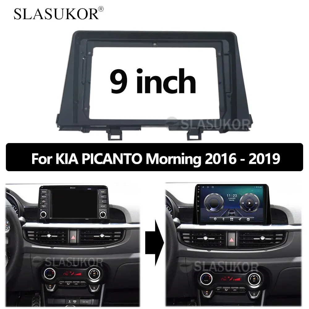 9-INCH-Android-Car-frame-Kit-Fascia-Panel-For-KIA-PICANTO-Morning-2016 ...