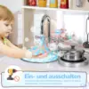 Kids Wooden Pretend Cooking Kitchen Playset with Cabinets for Toddler 3