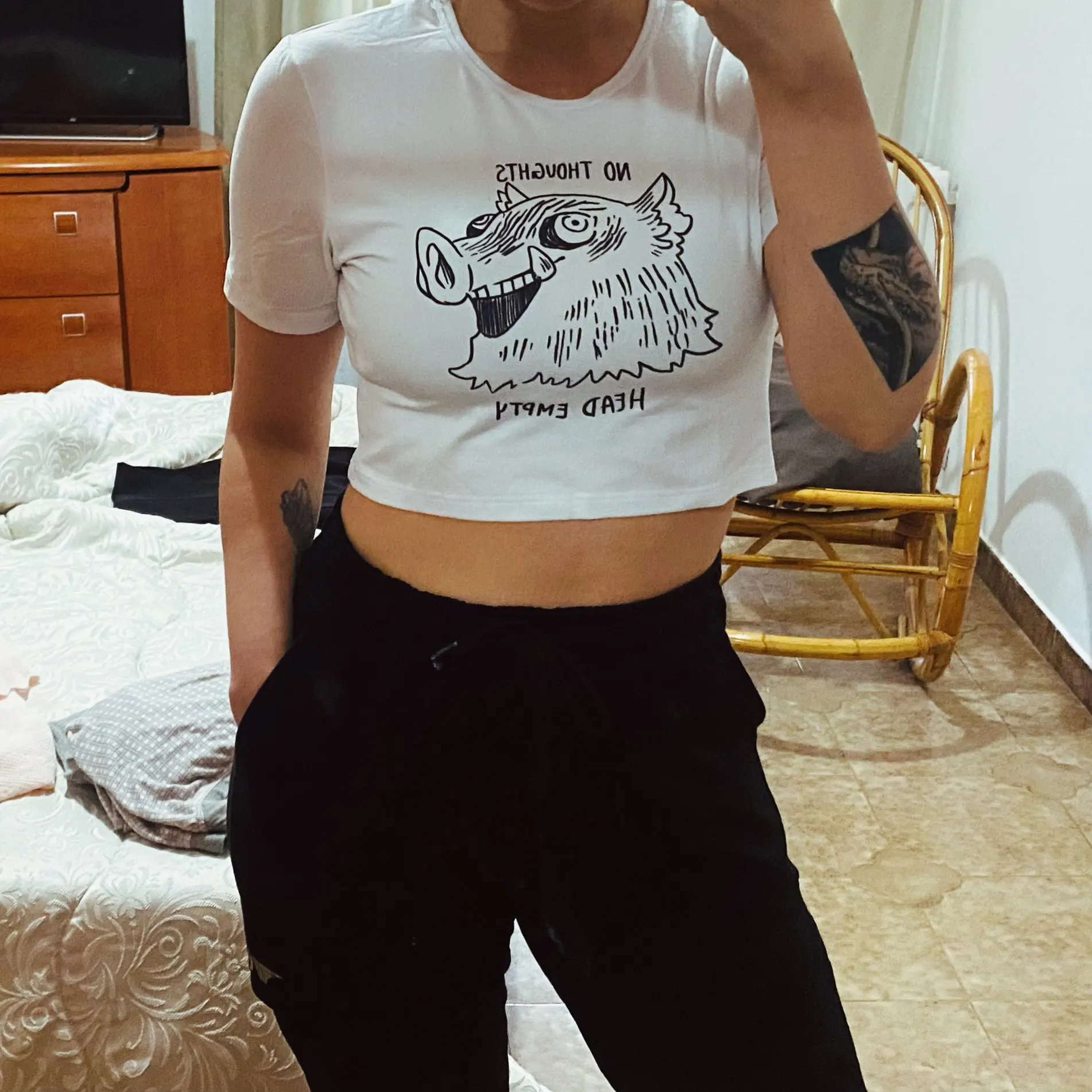 90s Manga Style Demon Slayer Crop Top - Kimetsu No Yaiba photo review