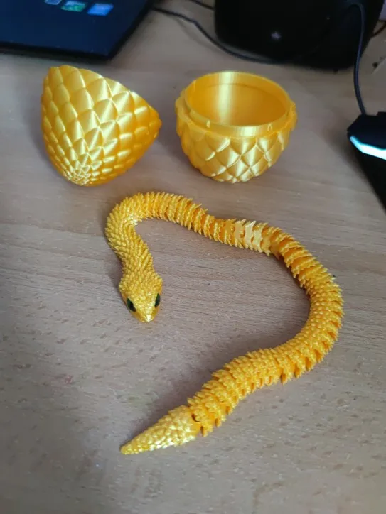 Serpent des sables articulé impression 3D & Œuf protecteur