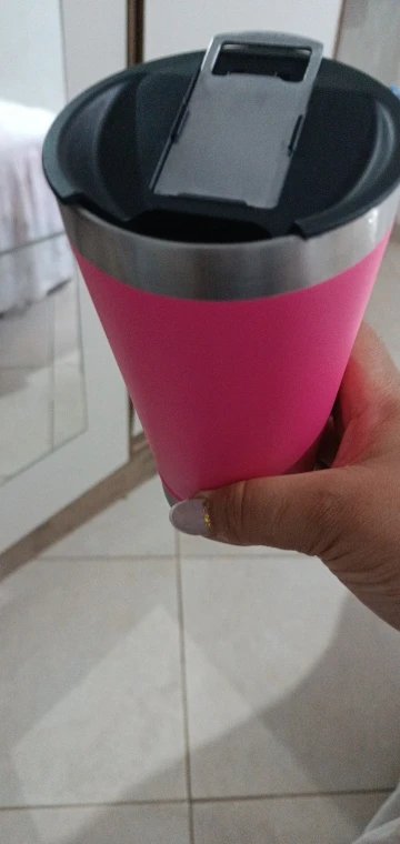 Copo Térmico 473ml COM TAMPA E Abridor Inox Para Quente e Gelado photo review