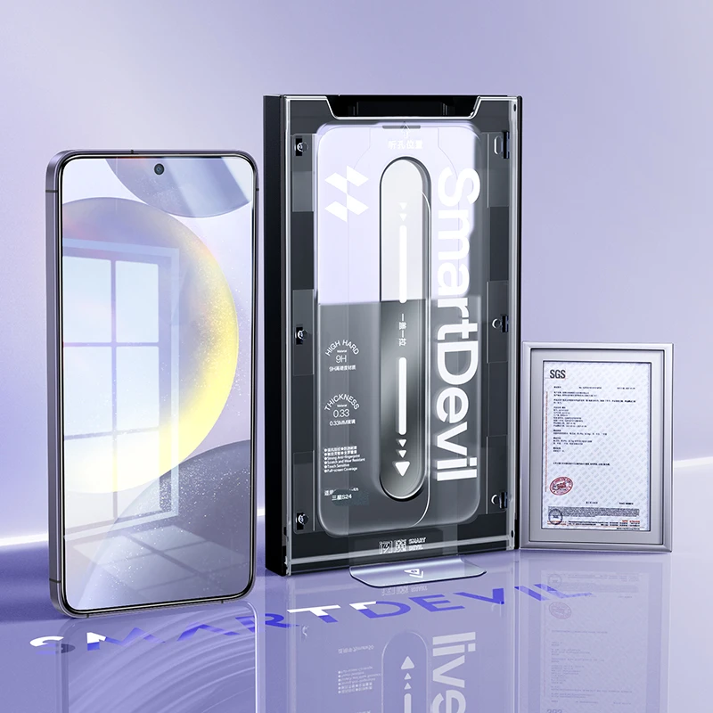 SmartDevil Mikrokristalliner Displayschutz für Samsung Galaxy S25 Ultra S25 Edge S24+, staubfreie Kabine, vollständige Abdeckung