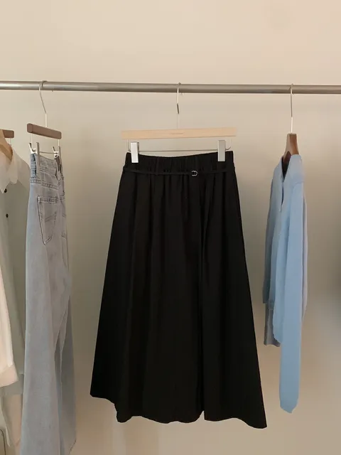 Saia Plissada A-Line de Algodão