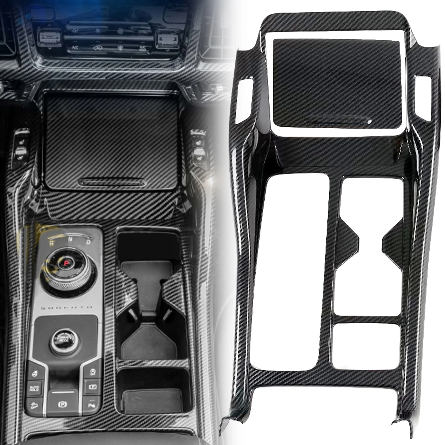 

LHD! For Kia Sorento MQ4 2021 2022 2023 2024 Car Accessories ABS Gear Shift Panel Frame Cover Trim 2pcs