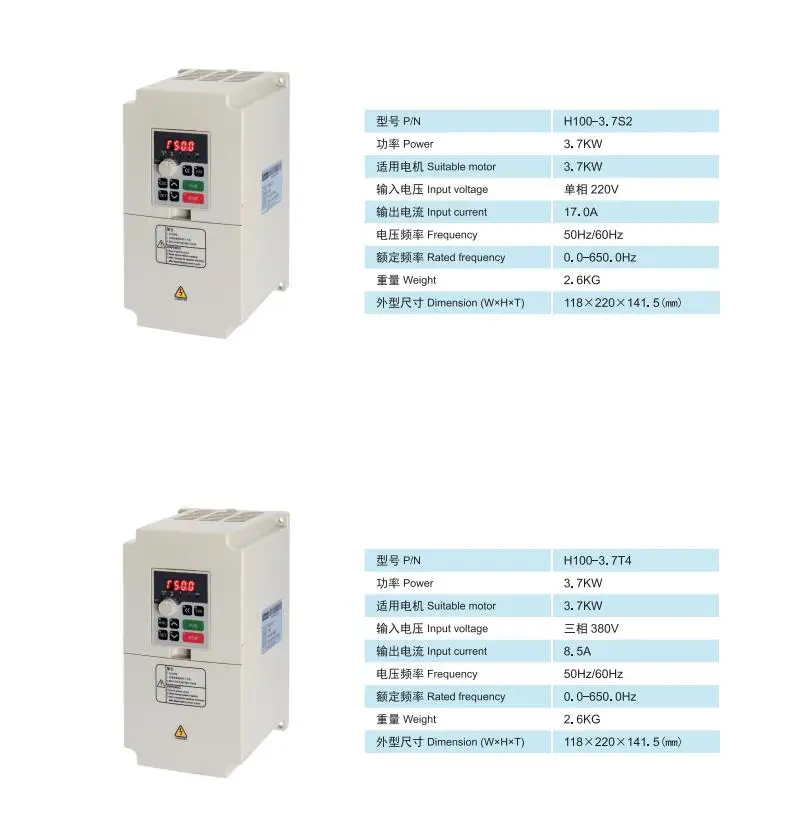 KW, 5.5 KW, 7.5KW, H100 Series, 220V, 380V