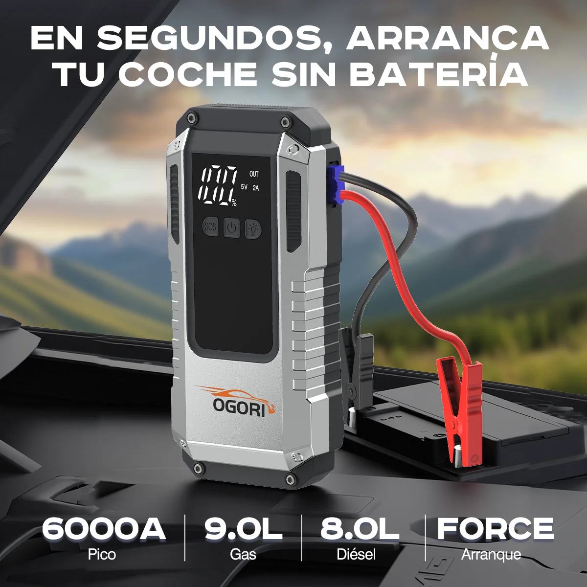 Démarreur de voiture, batterie externe portable, pompe à air 150 PSI, booster de batterie d'urgence, dispositif de démarrage, démarreur de voiture et autres outils et accessoires pour voiture. 1