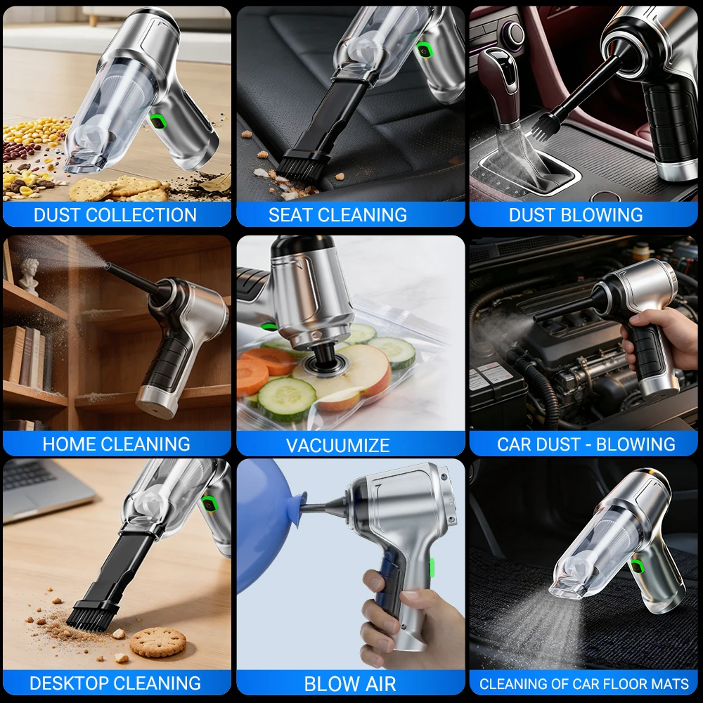 SZUK 15000PA Car Vacuum Cleaner Powerful Mini Portable Vacuum Cleaner for Car Home Appliance Handheld Blower Cleaning Machine 5
