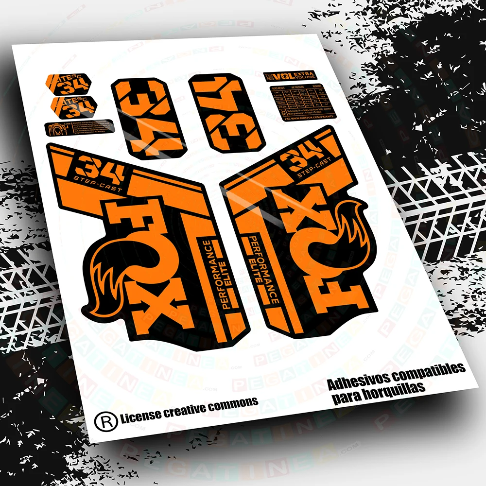Adesivo Fox 34 Elite Sc 2021-2022 Wp549 Adesivi Decalcomanie Aufkleber Autocollant Forchette