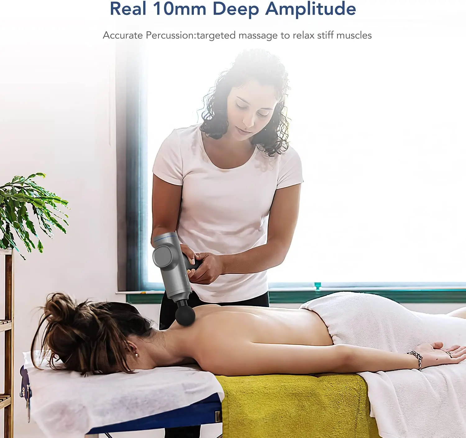 Mebak 5 Massagepistool Deep Tissue Massager, Draagbare Elektrische Lichaamsspiermassageapparaat Met 6 Massagekoppen En 5 Speed Voor Gymnastiekkantoor