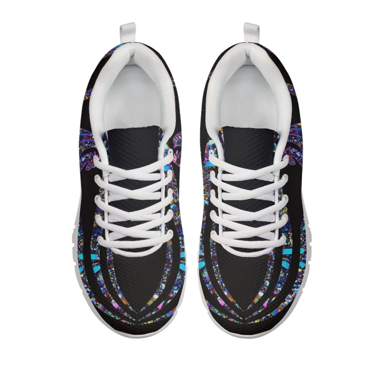 INSTANTARTS Dragon Colorful Gradient Print Lady Flat Shoes Outdoor Casual Sneakers for Women Lightweight Plus Size 35-48 Tennis