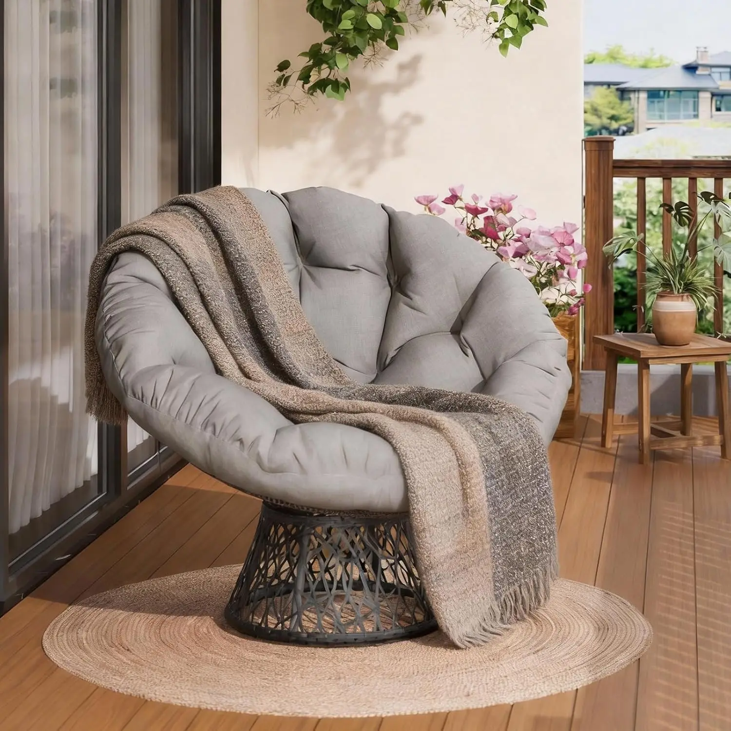 HiMISS Ergonomiczne krzesło Papasan z wikliny do użytku na zewnątrz z Polski za $90.46 / ~351zł HiMISS Ergonomiczne krzesło Papasan z wikliny do użytku na zewnątrz z Polski za $90.46 / ~351zł